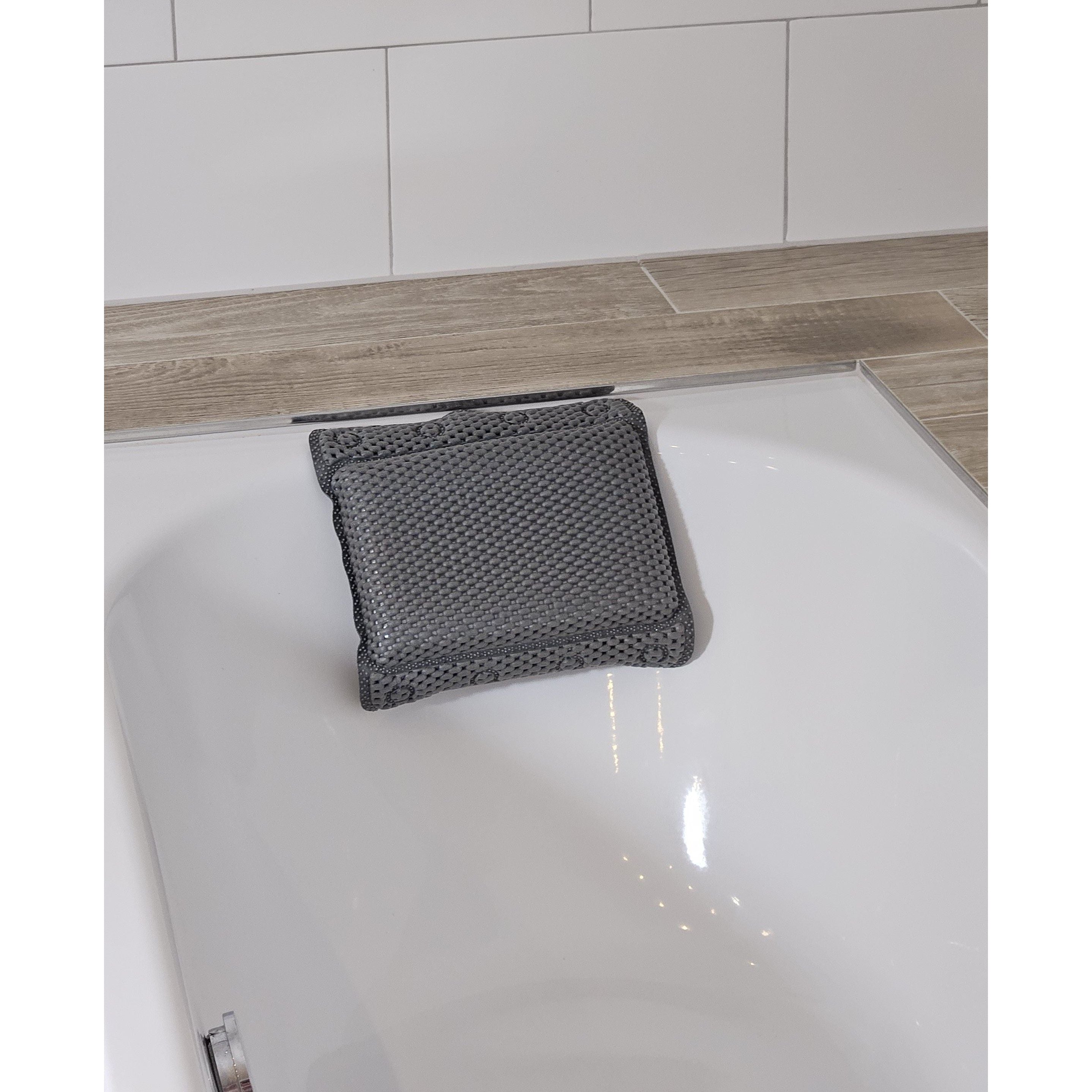 Badewannenkissen grau weiß blau Badekissen mit Saugnäpfen Spa Wannenkissen Kopfkissen
