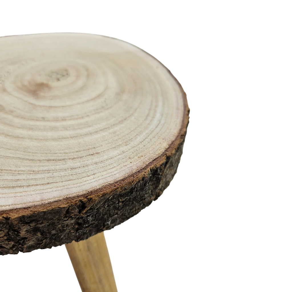 Baumscheibe auf Füßen Kerzentablett natur Baumrinde rund 20-26 cm Pflanzenständer