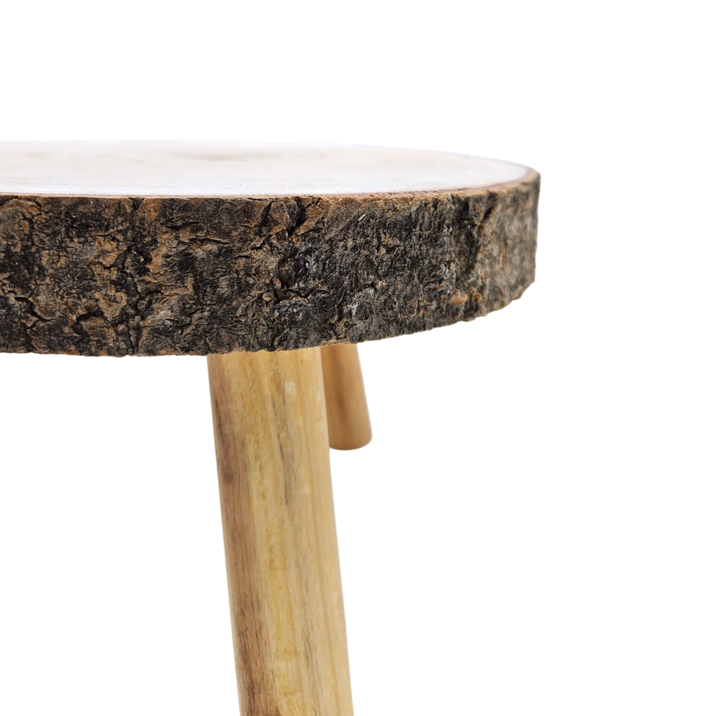 Baumscheibe auf Füßen Kerzentablett natur Baumrinde rund 20-26 cm Pflanzenständer