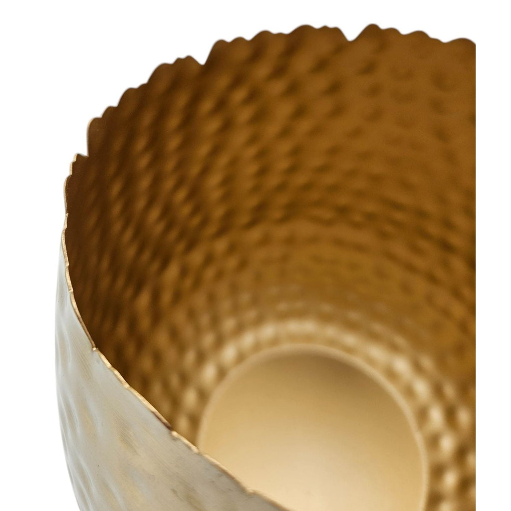 Blumentopf Übertopf Vase gold Metall Hammerschlag 18x18 cm Pflanztopf Deko