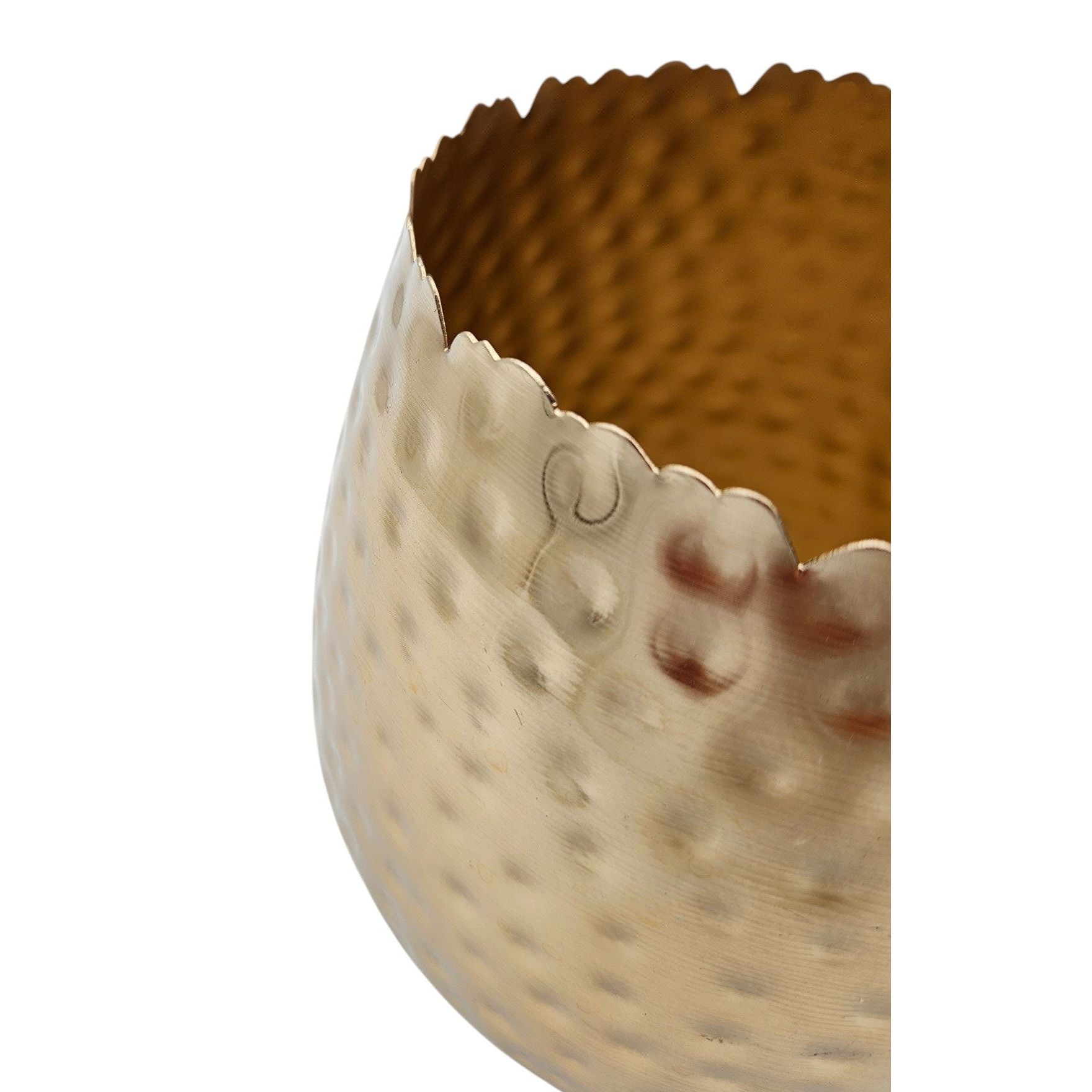 Blumentopf Übertopf Vase gold Metall Hammerschlag 18x18 cm Pflanztopf Deko