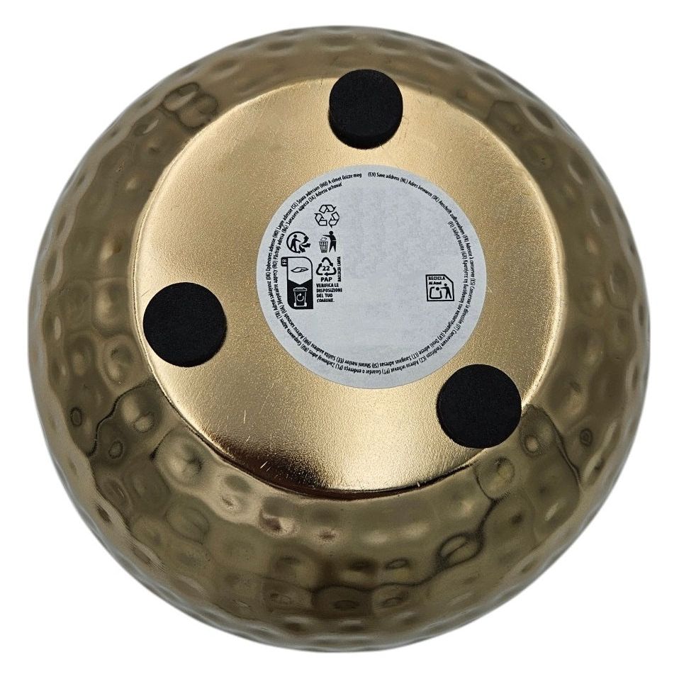 Blumentopf Übertopf Vase gold Metall Hammerschlag 18x18 cm Pflanztopf Deko