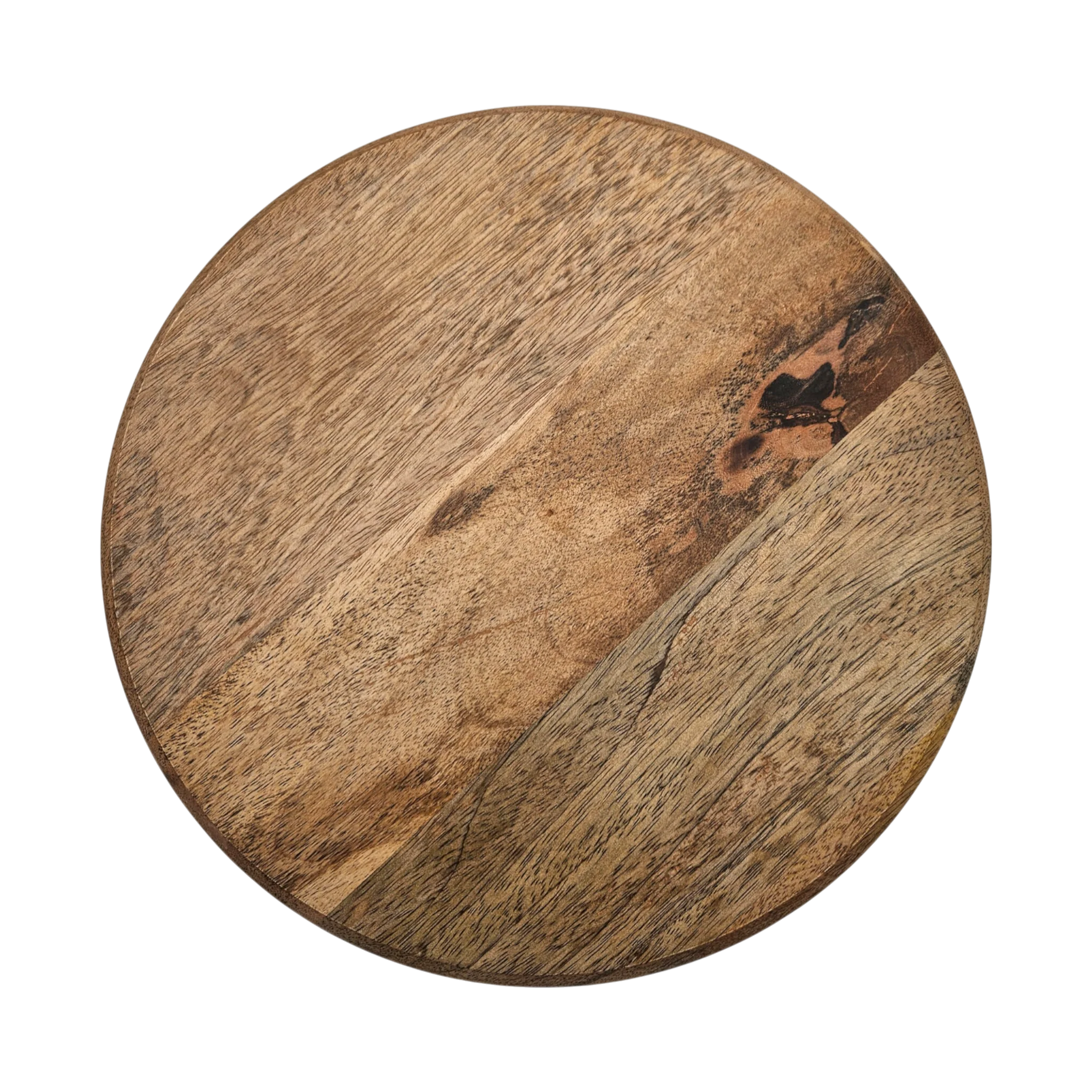 Dekoteller rund auf Füßen Kerzentablett Mangoholz 29 cm Holztablett Blumenhocker Dekorativ