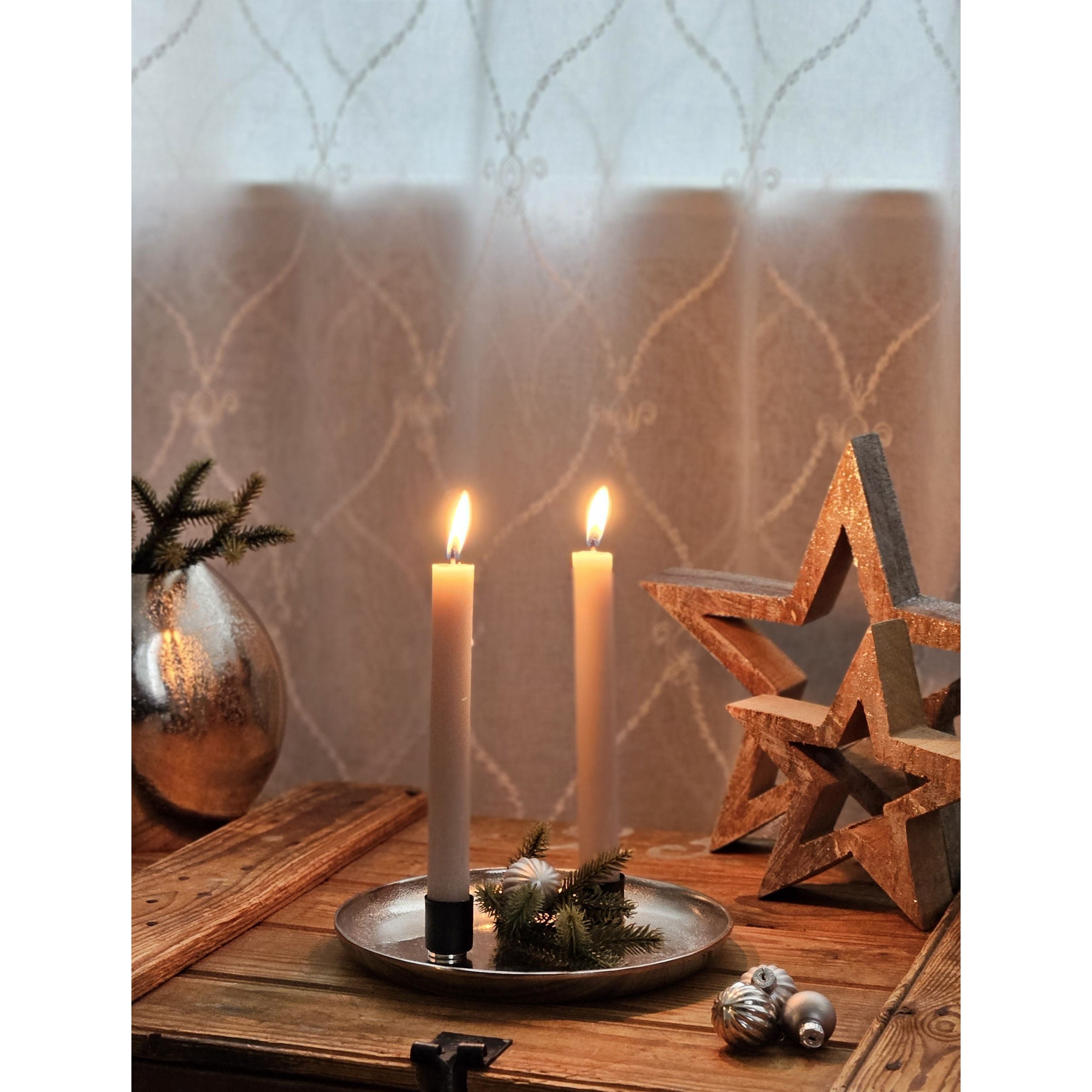 Dekoteller Silber Metall Teller Schale Dekotablett Kerzenteller Dekoschale Ø20cm