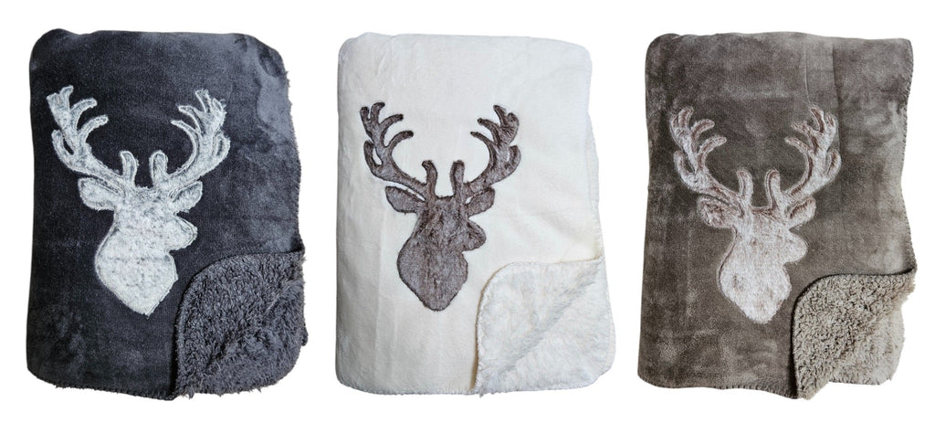 Decke Kuscheldecke Tagesdecke Wohndecke Hirsch Winter 150x200 kuschelig weich