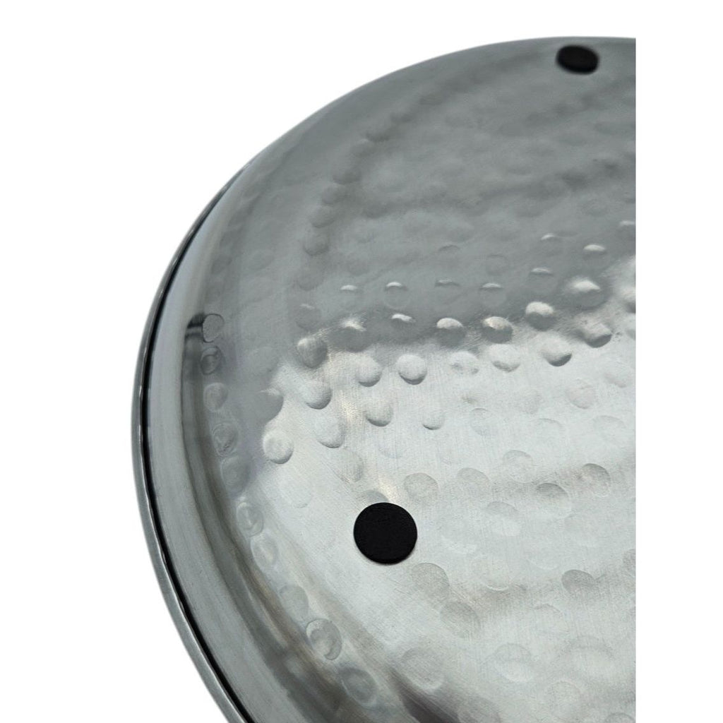 Dekoteller Dekoschale silber Metallschale Hammerschlag Unikat Kerzentablett Kerzenschale