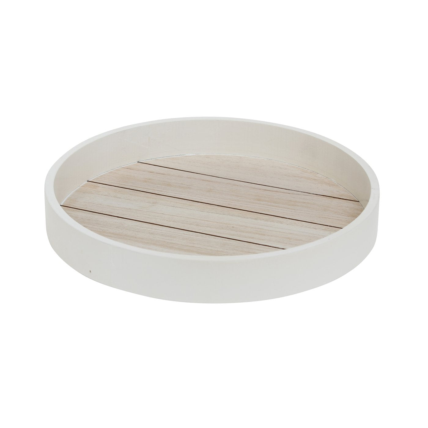 Dekotablett Landhaus-Stil Weiß Tablett Klein Mittel Groß Rund Rechteck Holz