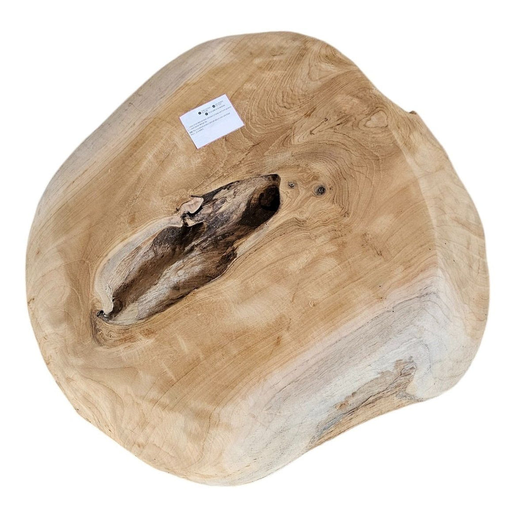 Dekoschale Naturschale Teak Holz rund Ø 50 cm Schale braun massiv stabil Obstschale XL