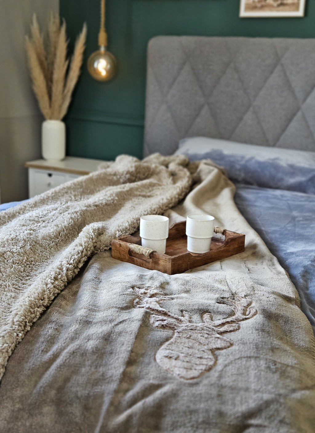 Decke Kuscheldecke Tagesdecke Wohndecke Hirsch Winter 150x200 kuschelig weich