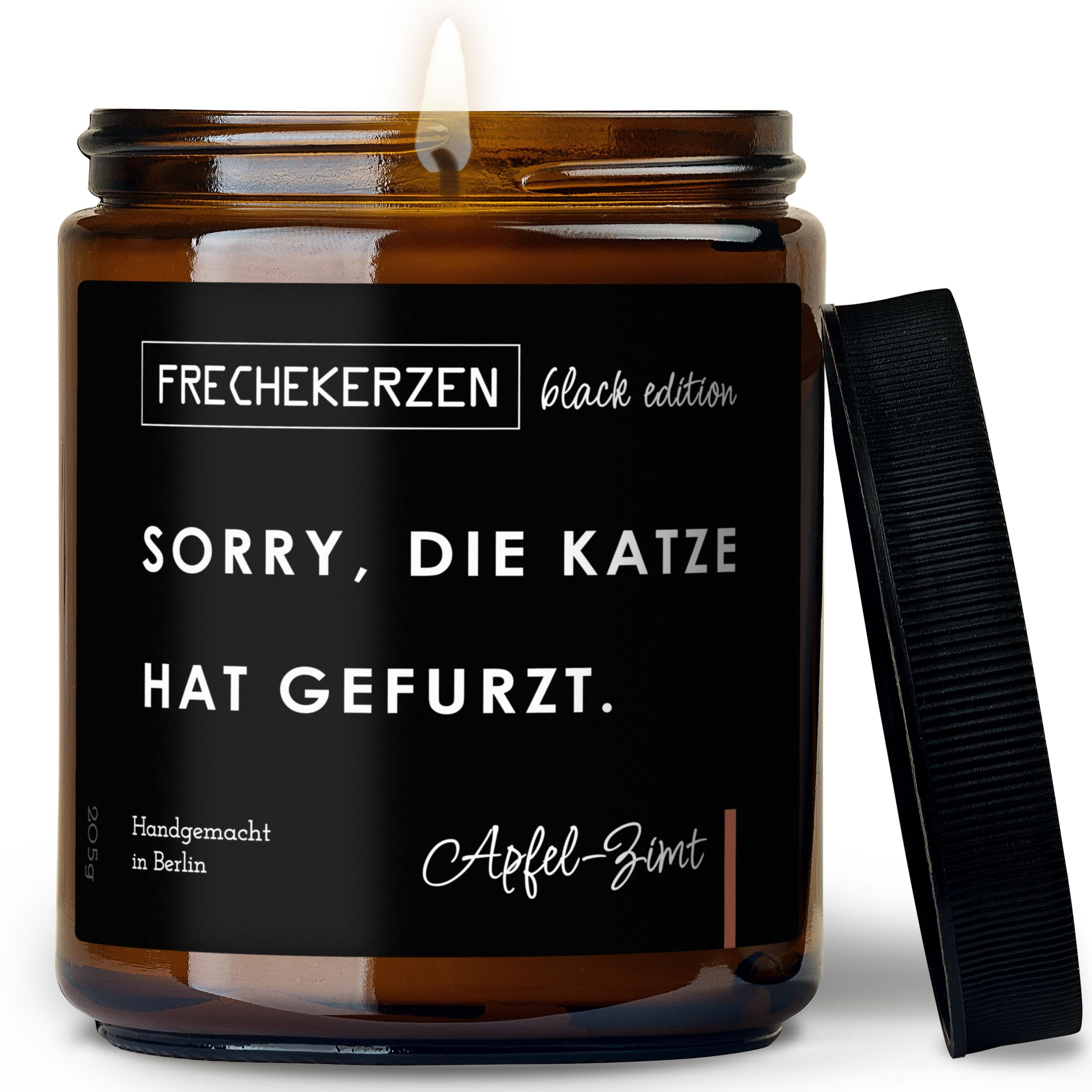 Duftkerze mit Spruch | sorry, die katze hat gefurzt.