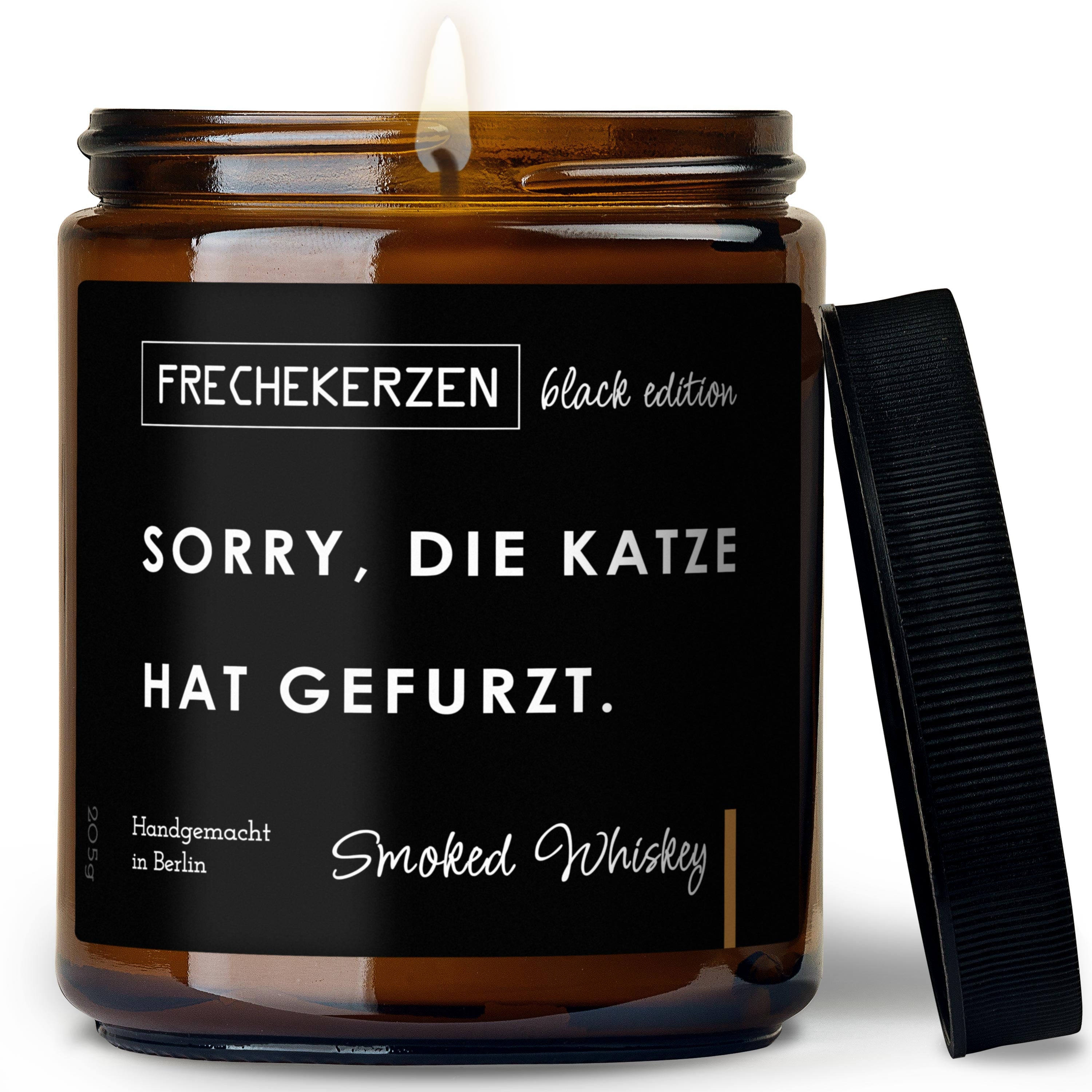 Duftkerze mit Spruch | sorry, die katze hat gefurzt.