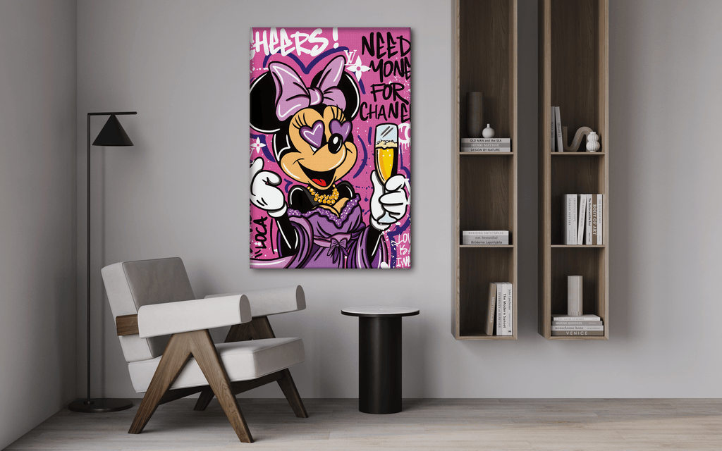 Minnie needs Money - Leinwandbild Pop Art / Motivation