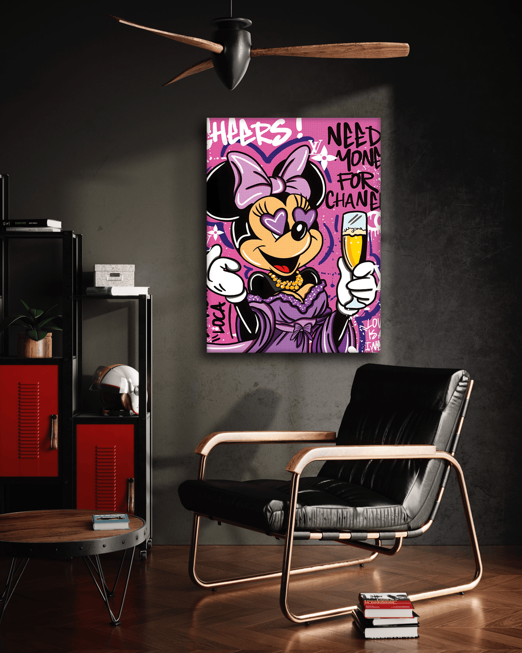 Minnie needs Money - Leinwandbild Pop Art / Motivation