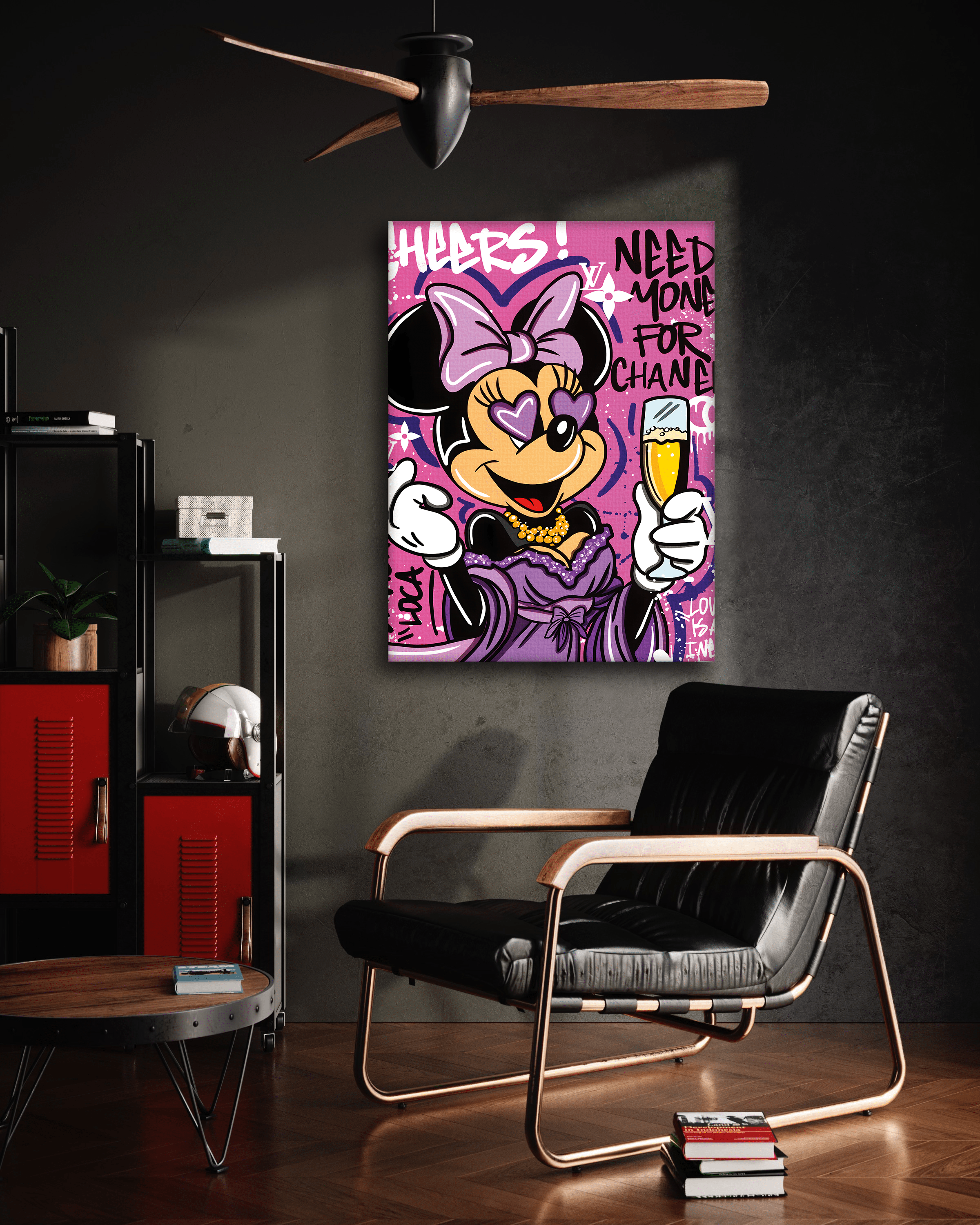 Minnie needs Money - Leinwandbild Pop Art / Motivation