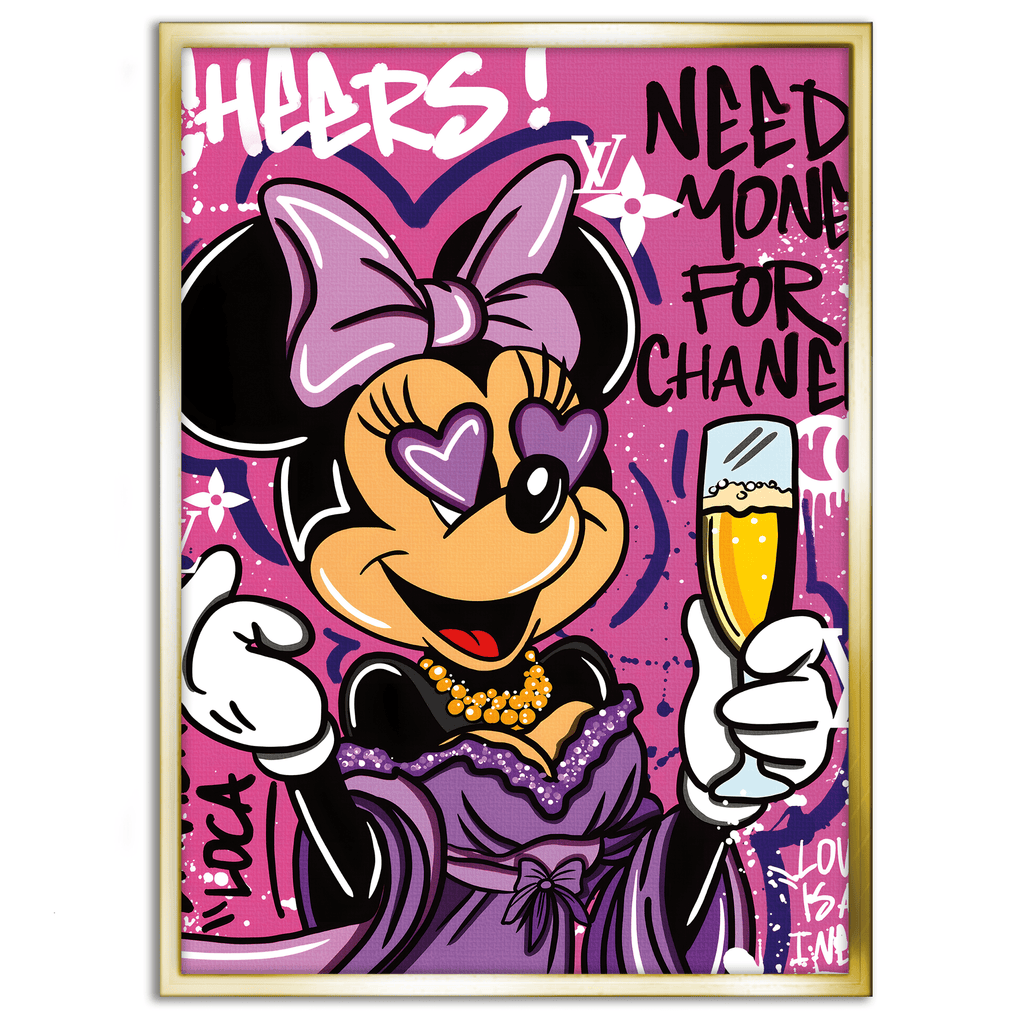 Minnie needs Money - Leinwandbild Pop Art / Motivation