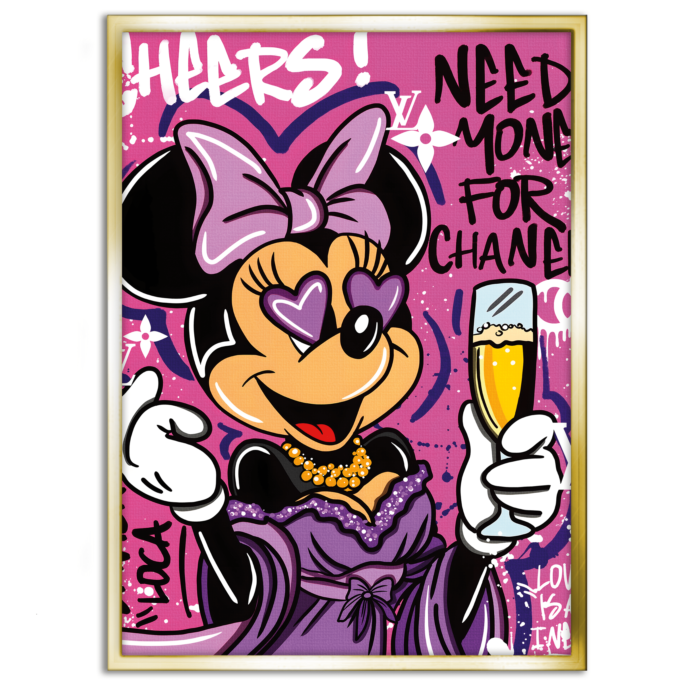Minnie needs Money - Leinwandbild Pop Art / Motivation