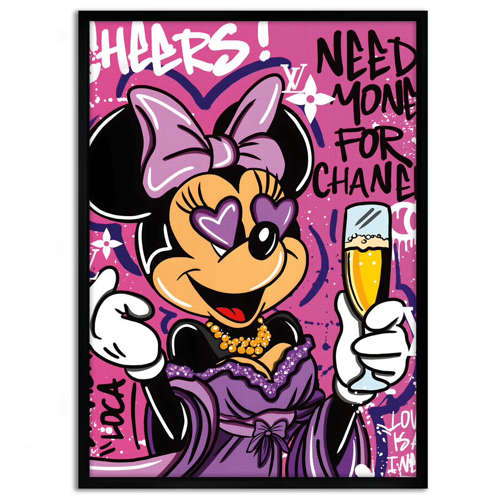 Minnie needs Money - Leinwandbild Pop Art / Motivation