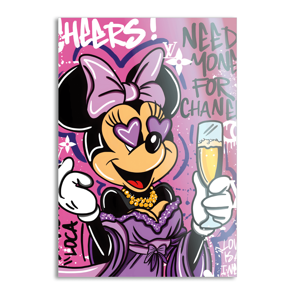Minnie needs Money - Leinwandbild Pop Art / Motivation