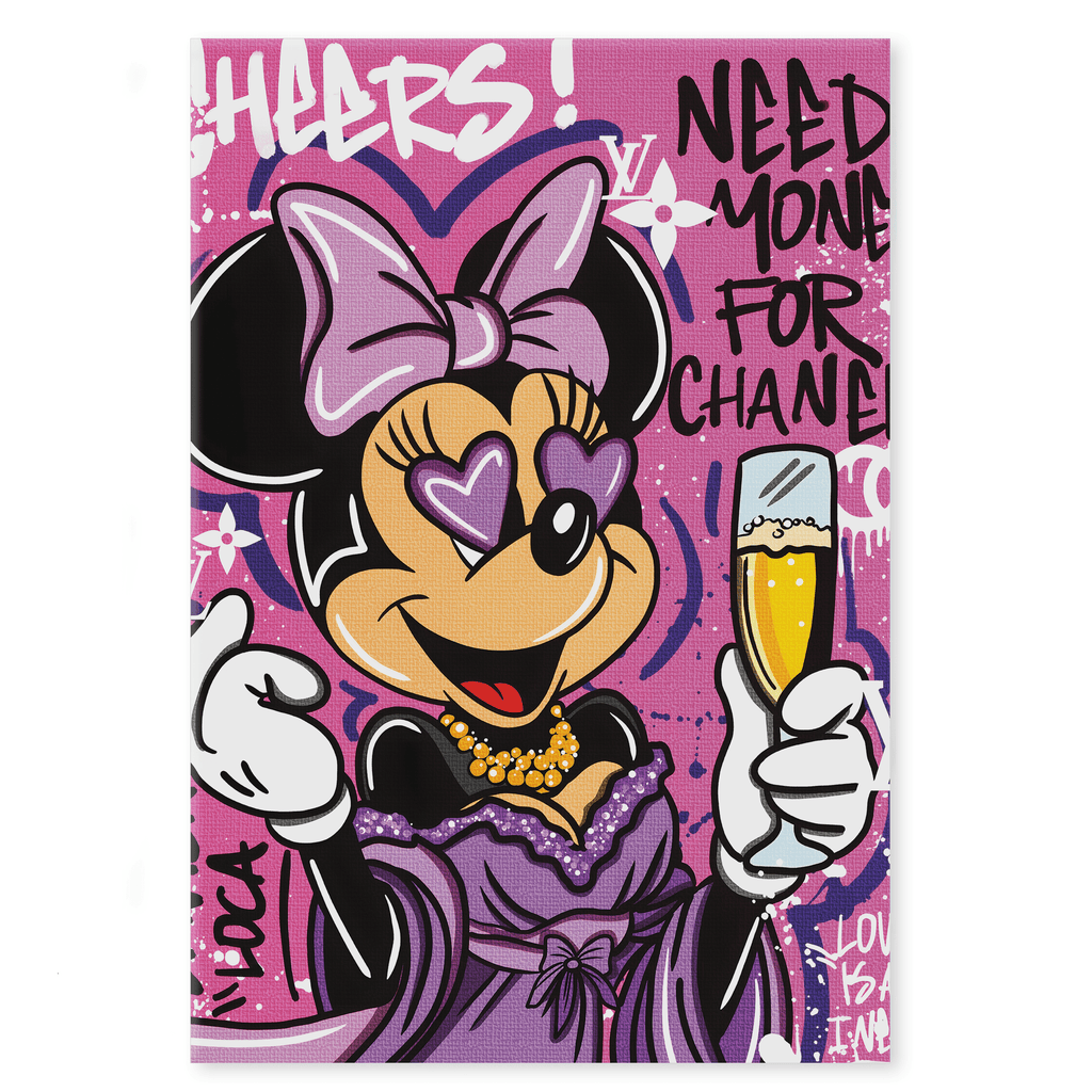 Minnie needs Money - Leinwandbild Pop Art / Motivation